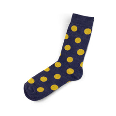 Polka Dot Socks Yellow Dot Socks Navy Blue Socks Fashion Socks Stylish Sock Men Socks Cozy Socks Mid Calf Socks Cotton Socks Unisex Socks Colorful