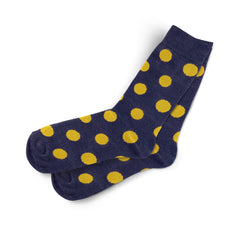 Polka Dot Socks Yellow Dot Socks Navy Blue Socks Fashion Socks Stylish Sock Men Socks Cozy Socks Mid Calf Socks Cotton Socks Unisex Socks Colorful