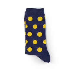 Polka Dot Socks Yellow Dot Socks Navy Blue Socks Fashion Socks Stylish Sock Men Socks Cozy Socks Mid Calf Socks Cotton Socks Unisex Socks Colorful