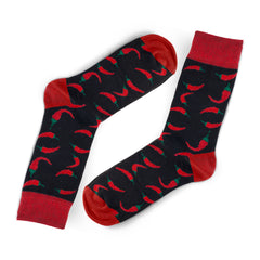 Pepper Pattern Socks Funny Custom Socks for Men Red Pepper Cotton Socks Unisex Adult Socks Fashion Socks Wedding Socks