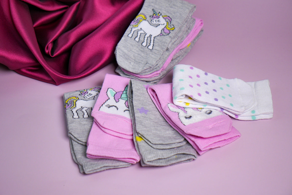 Unicorn Socks, Kids Socks, Unisex Socks, Cotton Socks, Colorful Socks, School Socks, Animal Socks, Gift Socks, Funny Socks, 5 Pair of Socks