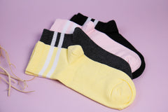 Set 4 pairs Socks Gifts Unisex Teenage Socks Happy Color Socks Pattern Socks Skater Striped Socks