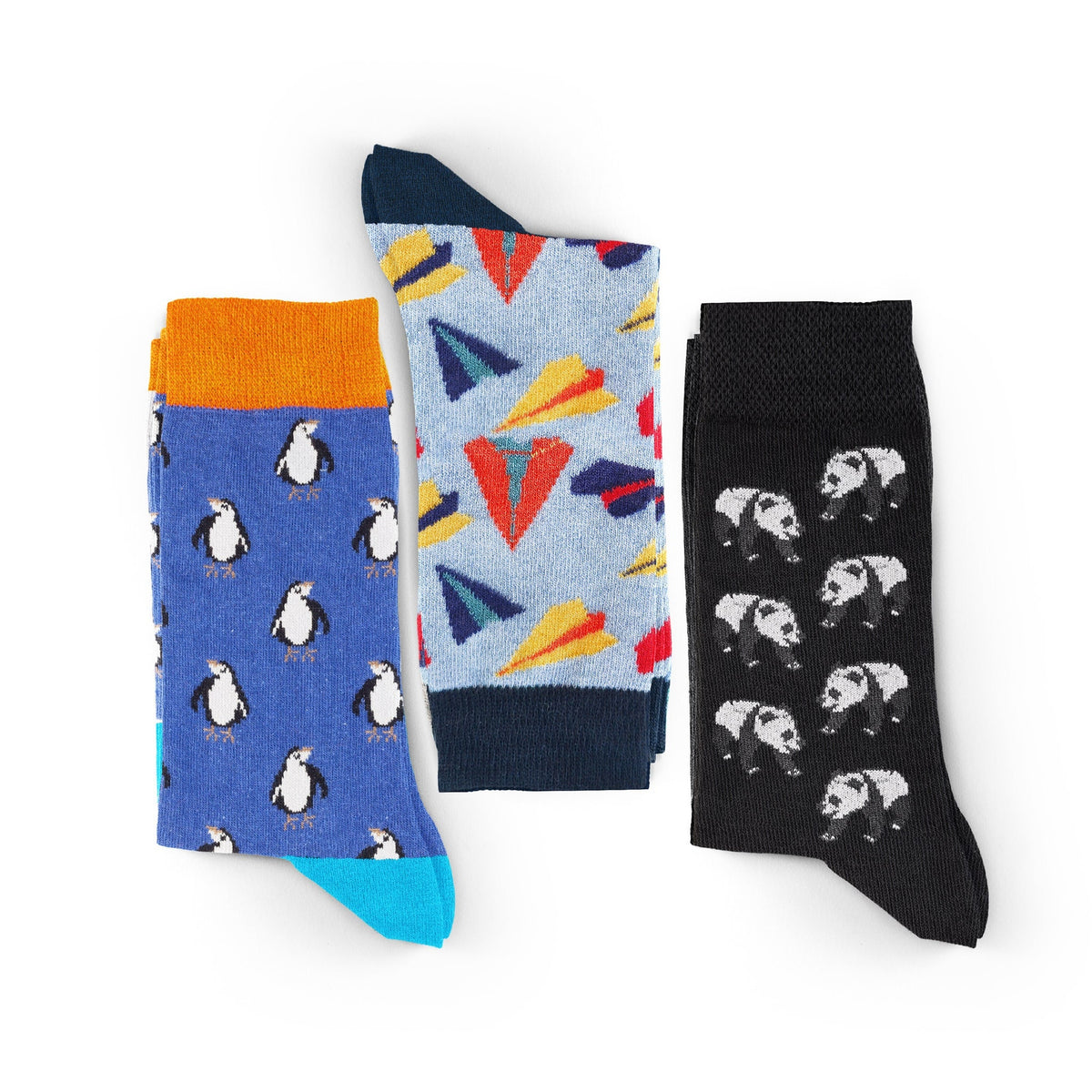 3 Pair Socks Set  Novelty Socks Cool Panda Socks Penguin Cotton Socks Animal Socks Gift for Her Colorful Socks Cute Design Socks Unisex Sock