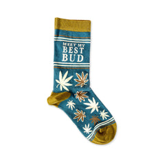 Meet My Best Bud Funny Weed Socks Groomsmen Socks Funny Socks for Adult Unisex Socks Marijuana Socks 420 Socks Custom Sock Men & Women Socks