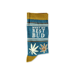 Meet My Best Bud Funny Weed Socks Groomsmen Socks Funny Socks for Adult Unisex Socks Marijuana Socks 420 Socks Custom Sock Men & Women Socks