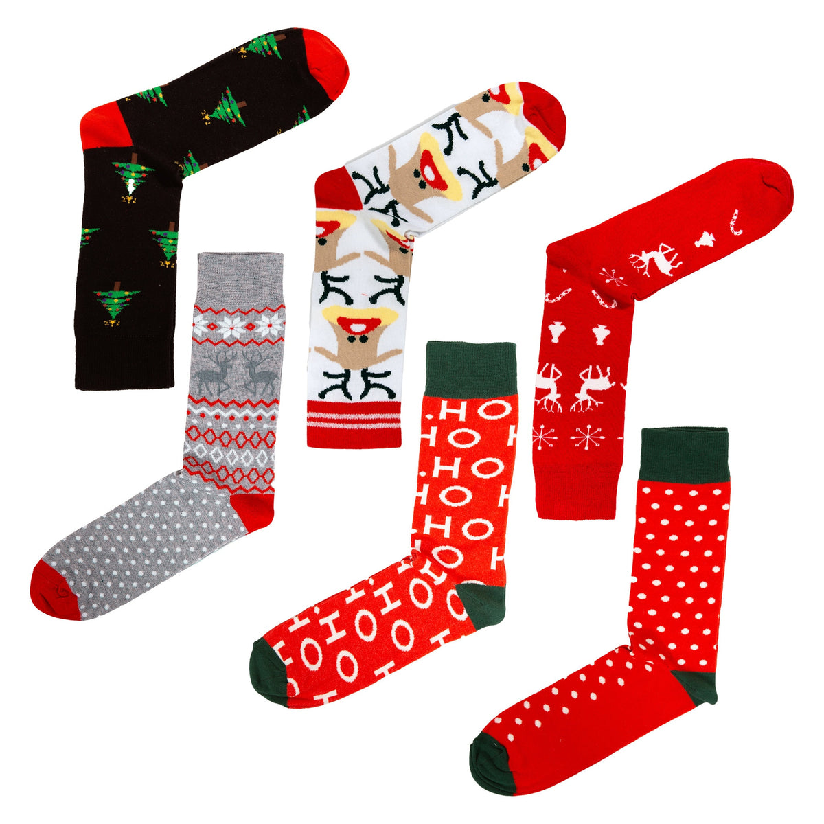 New Year Socks Set 6 Pair Gift for Christmas Socks Set for Her Men Holiday Socks Funny Christmas Socks Thick Cotton Socks for Unisex Adult