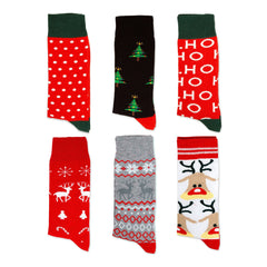 New Year Socks Set 6 Pair Gift for Christmas Socks Set for Her Men Holiday Socks Funny Christmas Socks Thick Cotton Socks for Unisex Adult