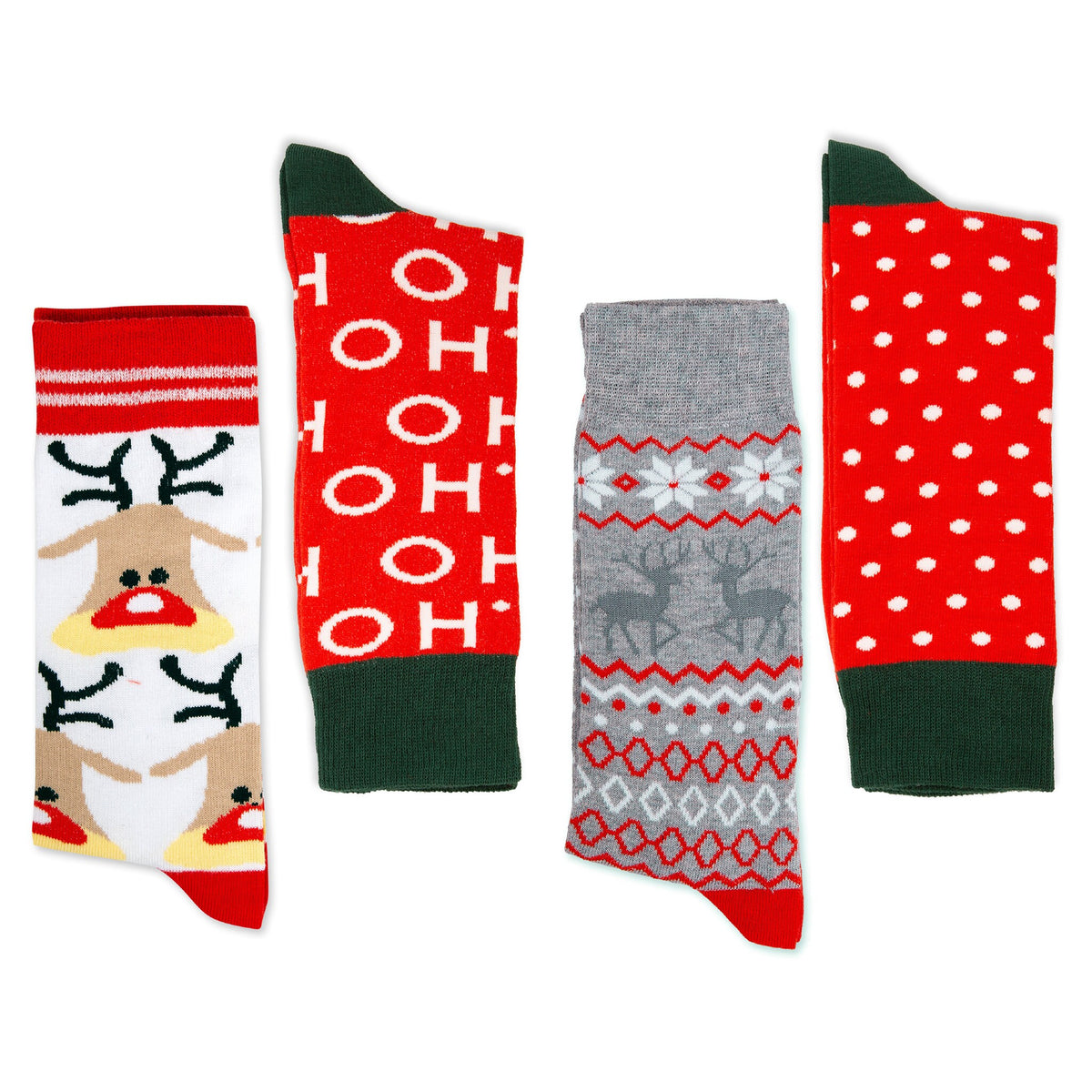 Funny Christmas Socks Set 4 Pair Christmas Socks for Women & Men Gift for Adults Cotton Groomsmen Christmas Socks Mid Calf