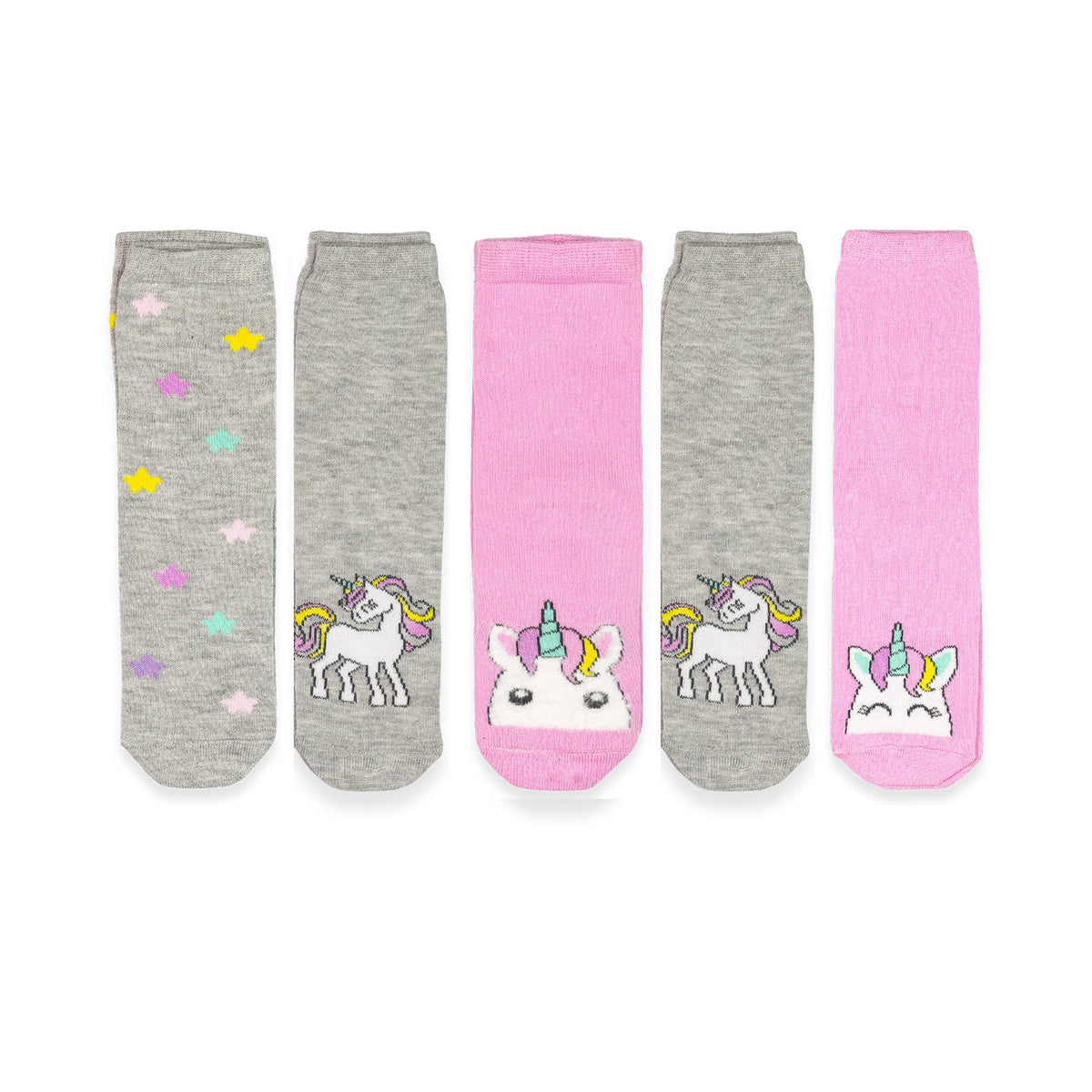 5 Pack Girl Socks Unicorn Socks for Back to School 5-11 Age Socks Gift for Girl Cotton Preschool Socks Girl Grade-Schooler Socks Gift