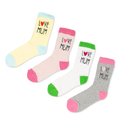 Cotton Kids Socks Love Mom Funny Socks Baby Shower Gift , Mothers day Gift Preschool Toddler Girl Socks Gender Natural Organic Socks