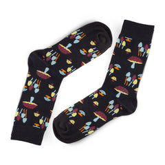 Funny Mushroom Socks Present for Boyfriend, Psychedelic Mushroom Gift for Him, Gift Idea for Mushroom Lovers, Mushroom Core Printed Socks