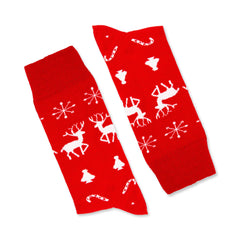 Polka Dot Holiday Socks Gift  3 Pairs for Mom Christmas Socks Box Red Santa Reindeer Printed Socks for Family, Xmas Gift Ideas for Her