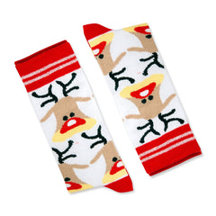 Santa Deer Socks for Christmas Gift, Face Socks for Creative Gifts, Cute Holiday Adult Socks Daughter Gift from Mom, Comfy Christmas Socks