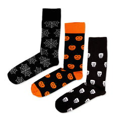 Socks for Birthdays 3 Pair Gift Cotton Crew Socks Boyfriend Gift Ideas, Pumpkin Socks Spiderweb, Skull, Winter Crew Socks Gift for Family