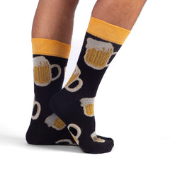 Beer Socks Drinking Gift, Beer Lover Officer Gift Socks for Christmas, Adult Printed Socks Funny Gift for Him, Beer Mug Birthday Dad Socks