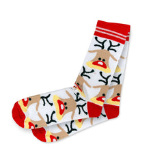 Santa Deer Socks for Christmas Gift, Face Socks for Creative Gifts, Cute Holiday Adult Socks Daughter Gift from Mom, Comfy Christmas Socks