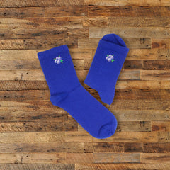 Blue Embroidered Socks with Blueberry for Women Gift Personally Cute Cotton Ankle Socks, Gifts for Mom Birthday, Gifted Fruit Crew Socks