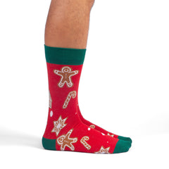 Ginger Bread Christmas Socks Gift for Husband, Candy Cane Printed Socks for Mom Gift, Christmas Tree Gift Red Crew Soft Socks for Boyfriend