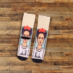 Frida Gift Socks Art Lovers Coworker Gifts for Christmas, Famous Paintings Crew Adult Socks for Strong Woman Gift Personal Gifts for Her