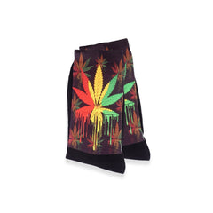 Jamaica Weeds Socks for Friends Gifts, Cool Gifts Funky Crew Socks for Men, Colorful Christmas Socks Gift for Stoner