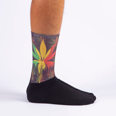 Jamaica Weeds Socks for Friends Gifts, Cool Gifts Funky Crew Socks for Men, Colorful Christmas Socks Gift for Stoner