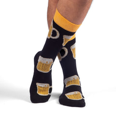 Beer Socks Drinking Gift, Beer Lover Officer Gift Socks for Christmas, Adult Printed Socks Funny Gift for Him, Beer Mug Birthday Dad Socks