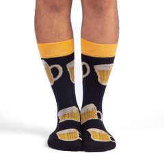 Beer Socks Drinking Gift, Beer Lover Officer Gift Socks for Christmas, Adult Printed Socks Funny Gift for Him, Beer Mug Birthday Dad Socks