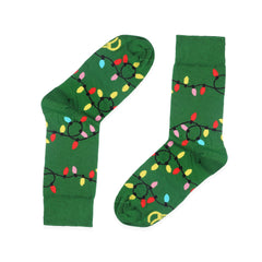 Christmas Light Socks for Couples, Green Xmas Tree Comfortable Socks For Dad Gift, Happy New Year Gift Socks for Costumer, Christmas Socks