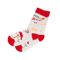 Snowman White Socks, Happy New Year Novelty Warm Socks for Teacher Gifts, Winter Fun Socks for Christmas Gift, Great Socks for Grandma Gifts