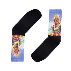 Einstein Holiday Socks, Hawaii Flowers Funny Socks Christmas Gift for Dad Funky Traveler Gift Socks Geek Gift Adult Crew Socks for New Year