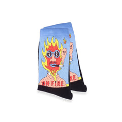 On Fire Funny Socks for Smoker Gifts, Stoner Pothead Adult Comfy Socks for Boyfriend Gifts, Gag Gifts Christmas Socks for Friends