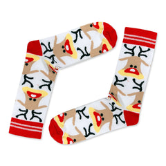 Santa Deer Socks for Christmas Gift, Face Socks for Creative Gifts, Cute Holiday Adult Socks Daughter Gift from Mom, Comfy Christmas Socks