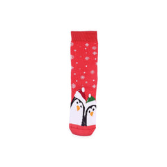 Cute Penguin Socks Couple Gifts for Christmas Red Fluffy Animal Socks for Women Gift Unisex Crew Custom Sock Gift for Employee Gift for Her